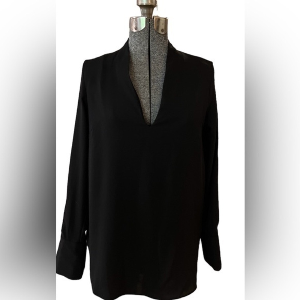 H & M black long sleeve blouse, size 2